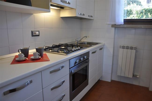 kitchen with fridge and oven