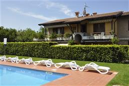 Pool with shared deck chairs